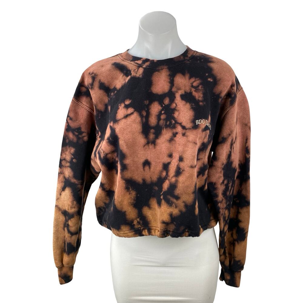 Urban Outfitters BDG Black Brown Long Sleeve Crew Neck Sweatshirt Top Size S